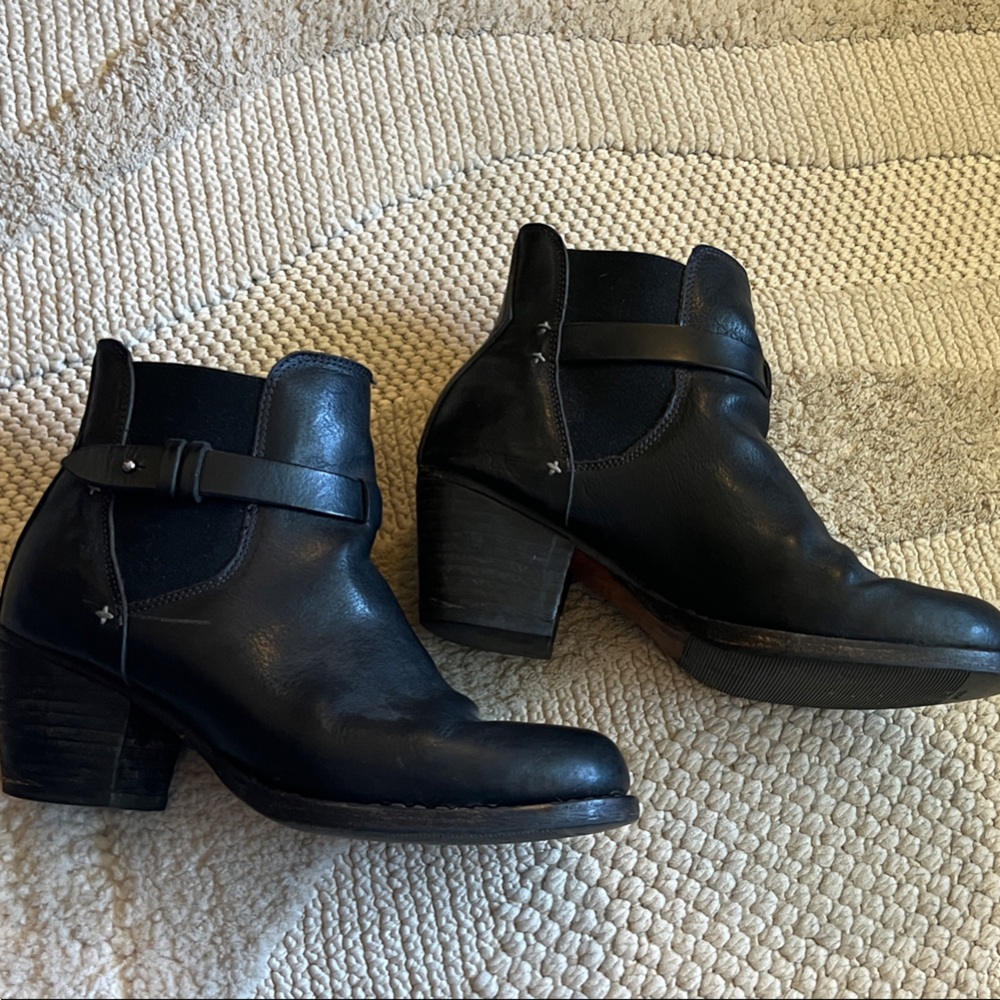 rag & bone Black Leather Ankle Booties - 38.5